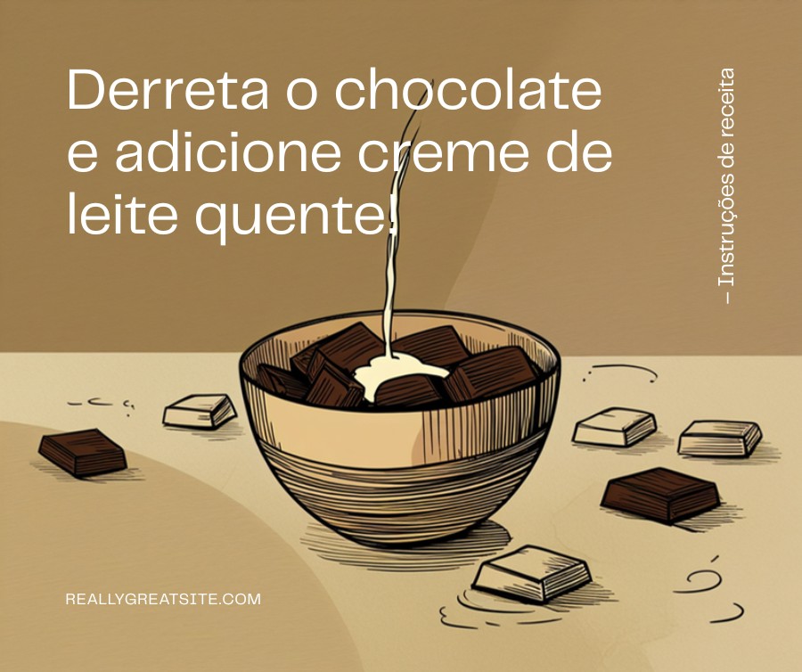 Creme de leite quente sendo despejado sobre chocolate picado Ganache de Chocolate: Como Acertar a Proporção Ideal